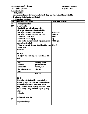 Giáo án Lớp 2 - Tuần 22 - Năm học 2014-2015